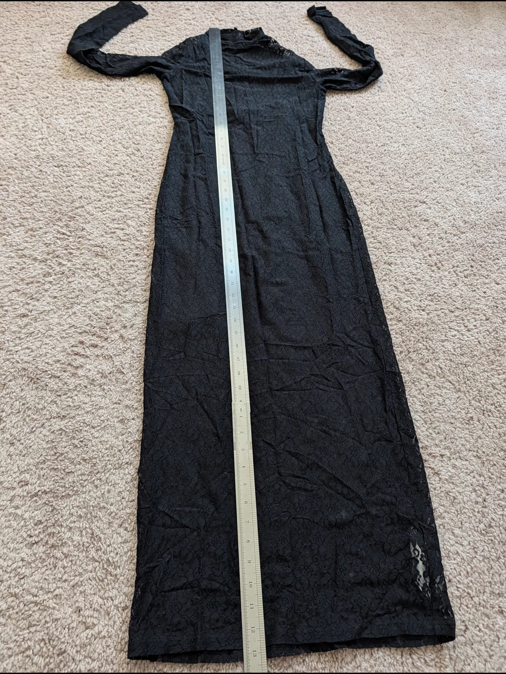 Abercrombie & Fitch Womens Black Bodycon Long Sleeve Lace Maxi Dress Size Small